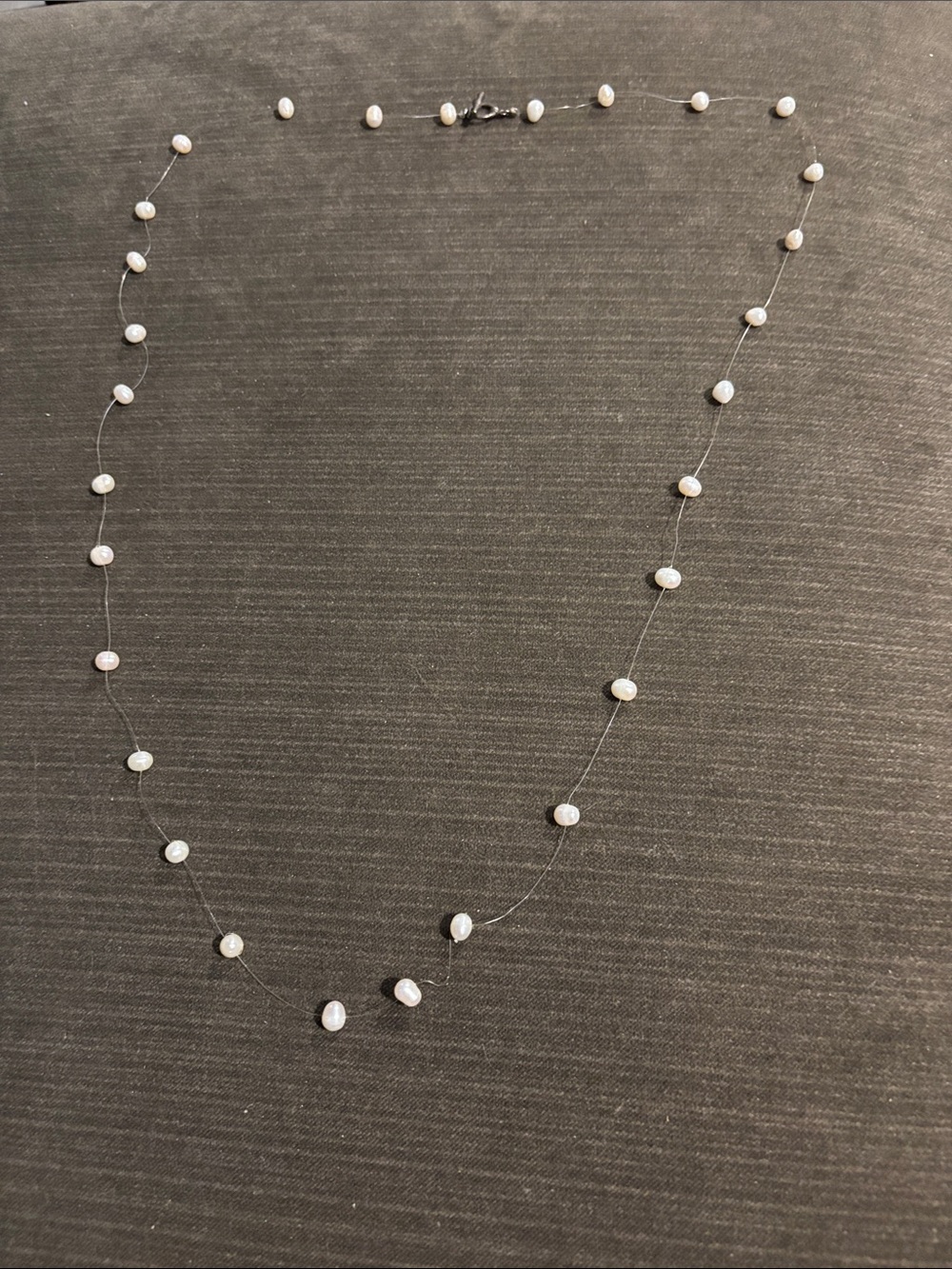 Freshwater Pearl Invisible Necklace 40”